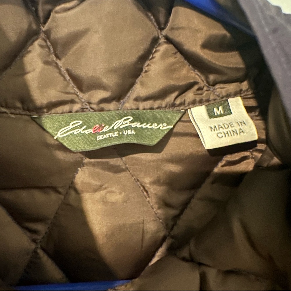 Eddie Bauer Womens Medium Navy Blue Fill Power Goose Down Quilted Jacket - Picture 6 of 6